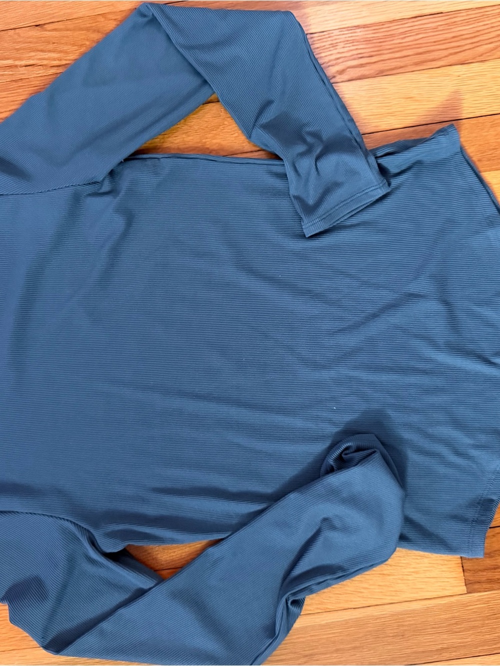 No Boundaries Teal Long Sleeve Ribbed Top